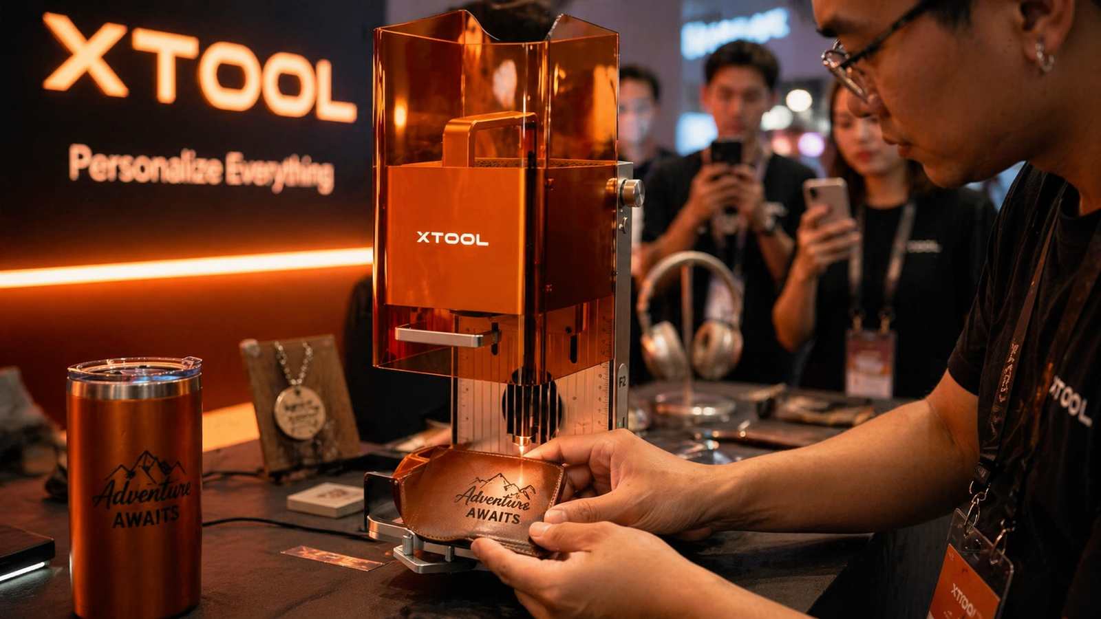 xTool F2 live event engraving