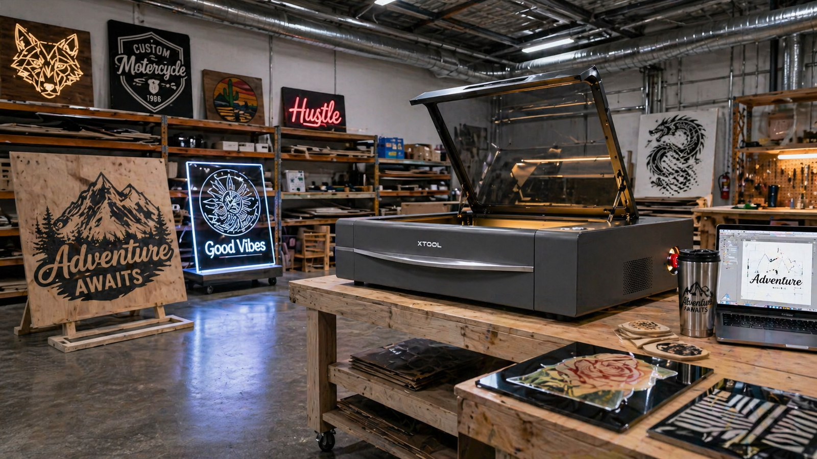 xTool P2S 55W in a production workshop
